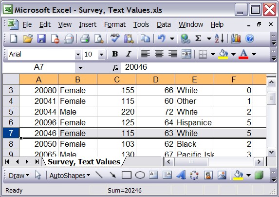 Spreadsheet Data