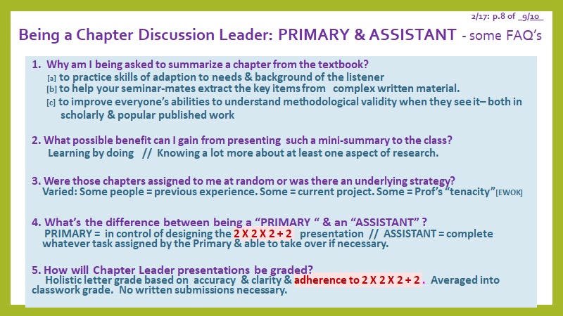 Chapter Discussion Leader FAQs