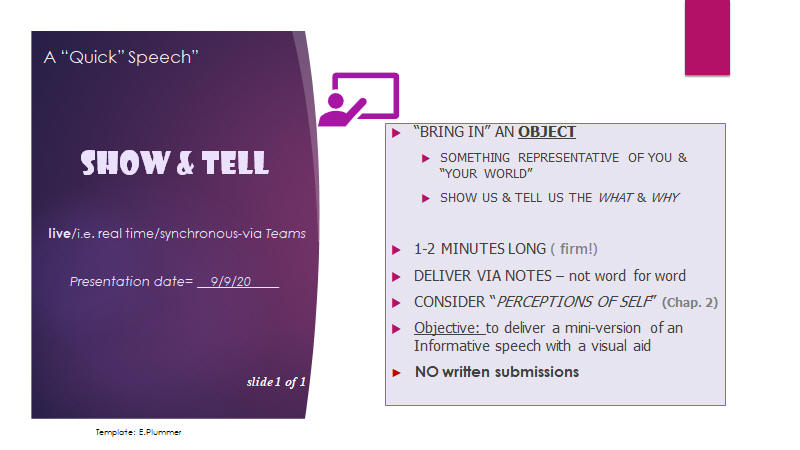 Show & Tell quick Speech