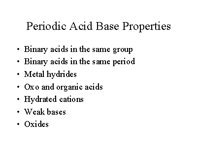 properties of acids and bases