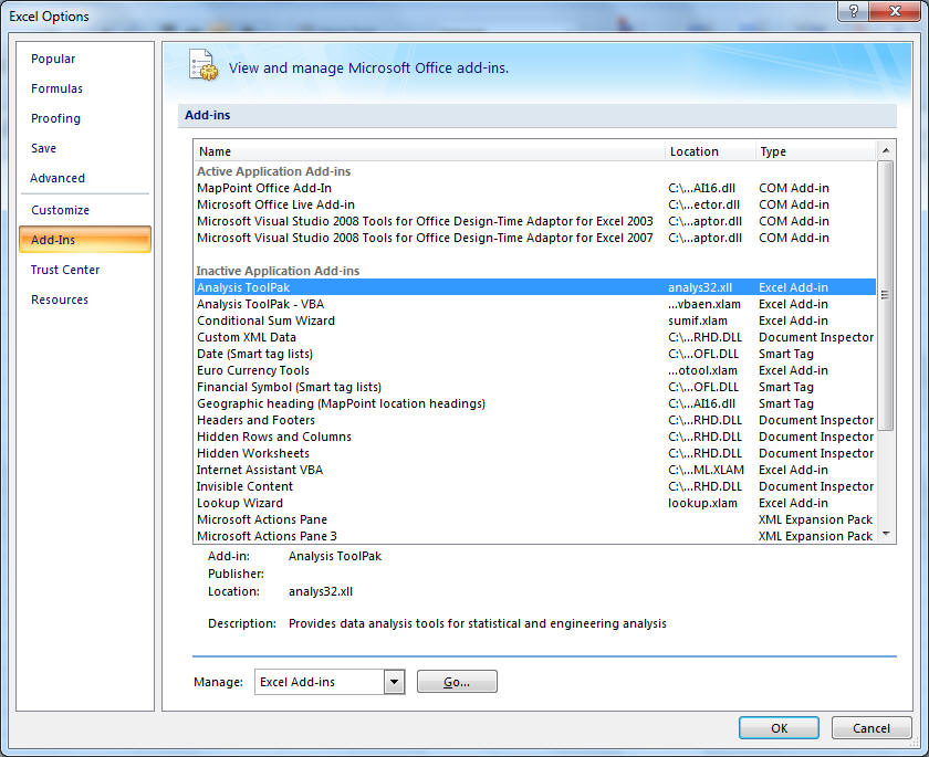 how do you download an analysis toolpak for excel mac